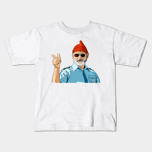 Steve Zissou Kids T-Shirt by jwotoole